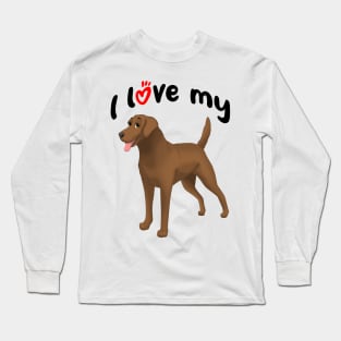 I Love My Chesapeake Bay Retriever Dog Long Sleeve T-Shirt